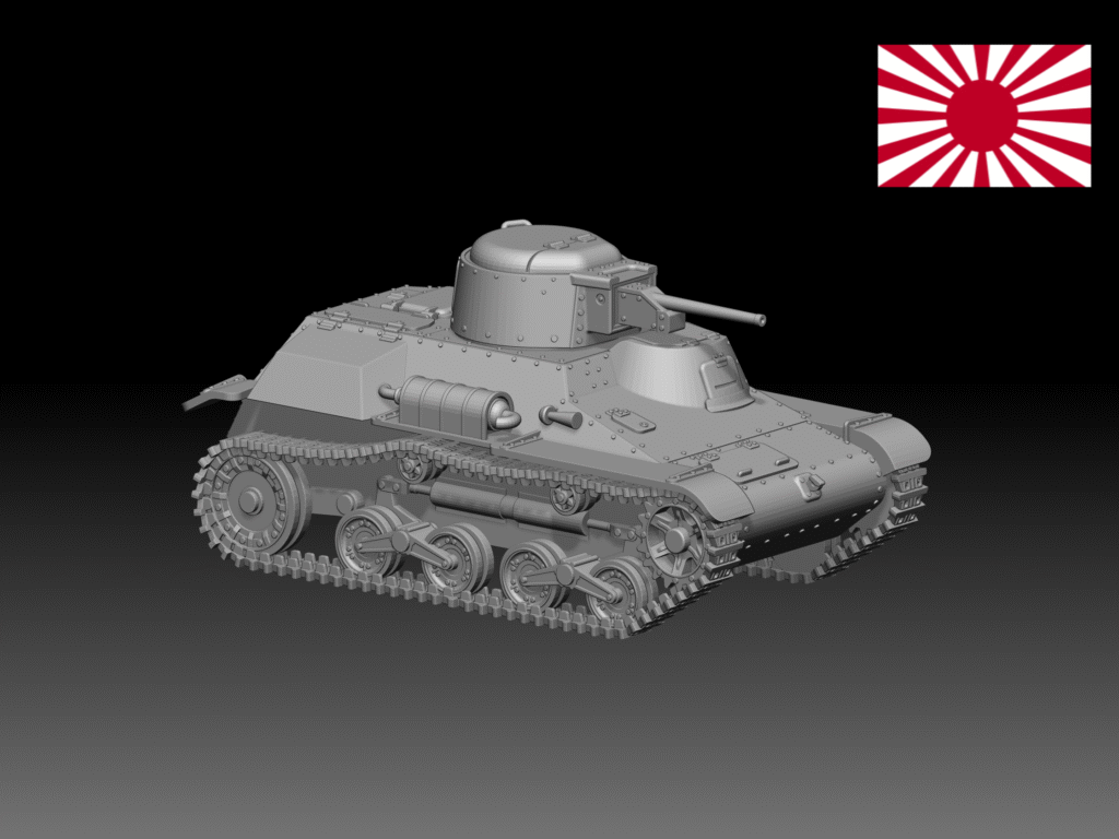 HINODE 1/144レジンキット　未塗装 WW2　日本陸軍 九七式軽装甲車 テケ　B 